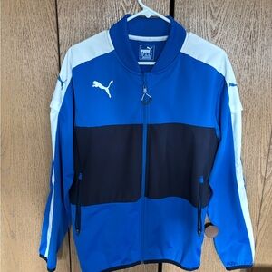Puma Men's Blue and White Bomber Jacket